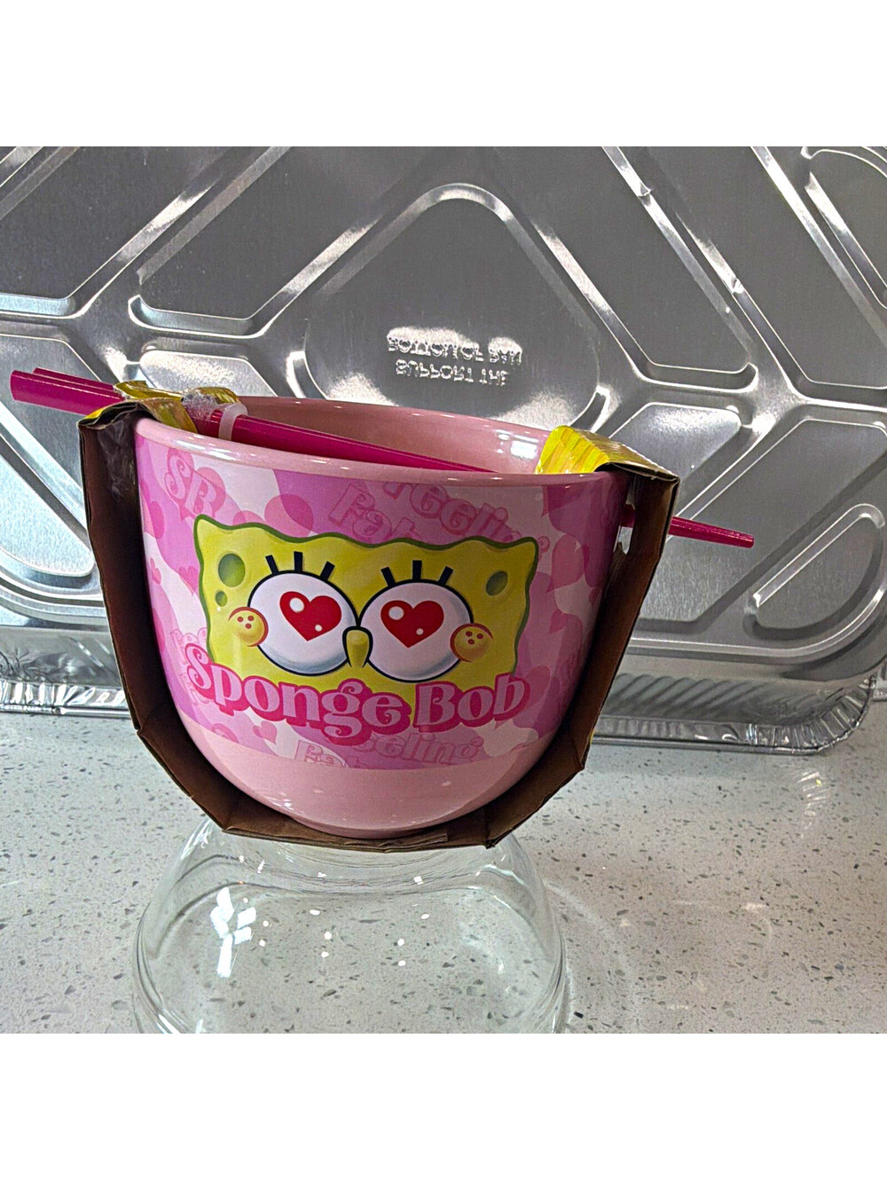 CultureFly SpongeBob SquarePants Pink Noodle Bowl 3pc Bundle SBR079A